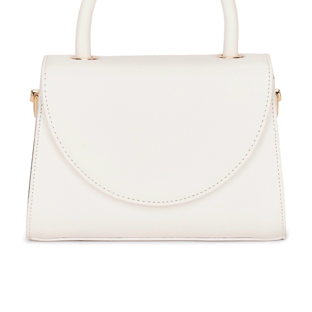 Olga Berg Sasha Top Handle Bag in White